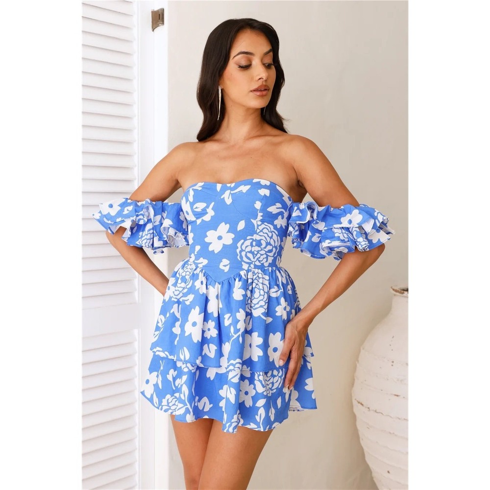 Hello Molly Sweet pot the label  Dani Off Shoulder Mini Dress Sz US 4